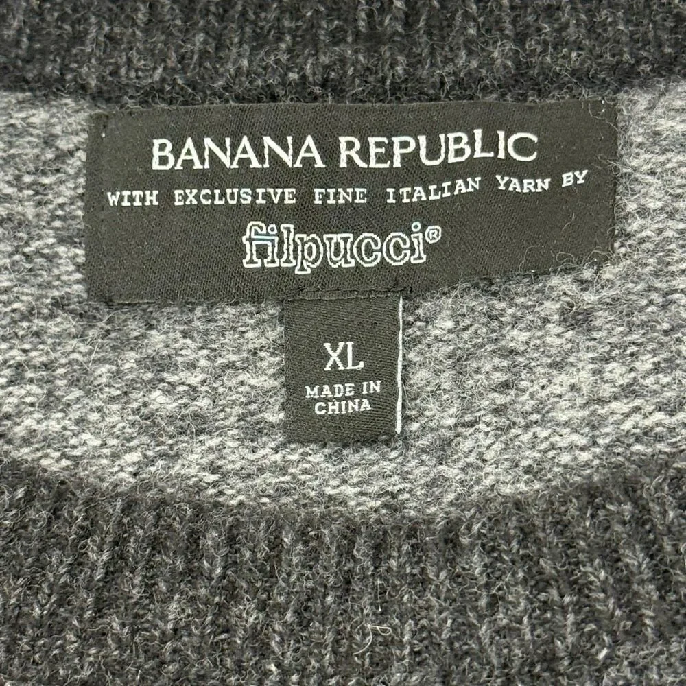 Banana Republic x Filpucci Wool Blend Charcoal Crew Neck Sweater. - US Men’s Siz